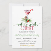スピリッツを明るいクリスマスパーティの招待状 招待状 (正面)