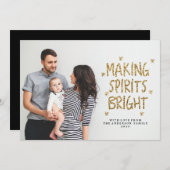 スピリッツを明るいクリスマスホリデーカードにする シーズンカード (正面/裏面)