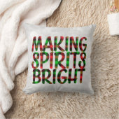 スピリッツを明るいバッファローにクリスマスを祈る クッション (ブランケット)