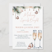 スピリッツを明るいホリデーパーティーbohoメタリック 招待状 (正面)