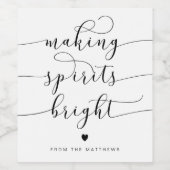 スピリッツを明るいミニマリストのクリスマスに ワインラベル (シングルラベル)