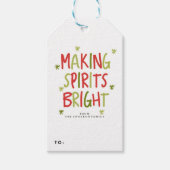 スピリッツを明るい休日クリスマスギフトタグにする ギフトタグ (正面)