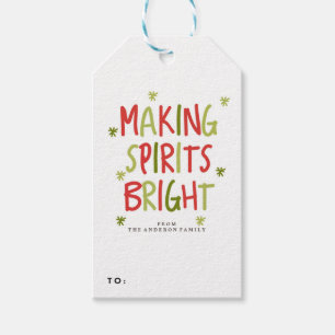 スピリッツを明るい休日クリスマスギフトタグにする ギフトタグ