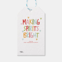 スピリッツを明るい休日クリスマスギフトタグにする
