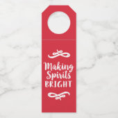 . .スピリッツを明るい赤ブラシでつや消しの台本の祝日に ボトルネックタグ (正面)