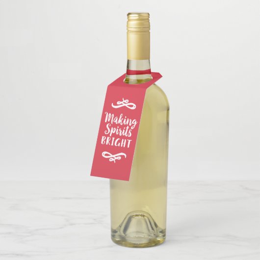 . .スピリッツを明るい赤ブラシでつや消しの台本の祝日に ボトルネックタグ (アングル)