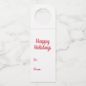 . .スピリッツを明るい赤ブラシでつや消しの台本の祝日に ボトルネックタグ (裏面)