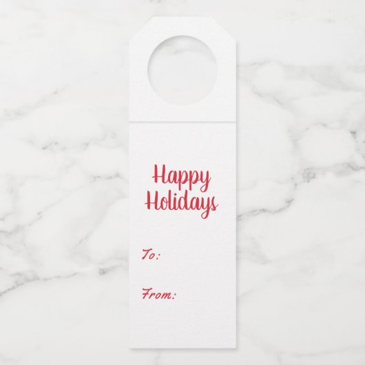 . .スピリッツを明るい赤ブラシでつや消しの台本の祝日に ボトルネックタグ (裏面)