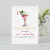スピリッツを明るくするカクテルクリスマスパーティー 箔招待状 (立ち正面)