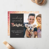 スピリッツを明るくするカスタムフォトクリスマス ノートカード (正面/裏面インサイチュ)