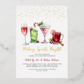 スピリッツを明るくするクリスマスカクテルパーティー 箔招待状 (正面)