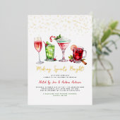 スピリッツを明るくするクリスマスカクテルパーティー 箔招待状 (立ち正面)