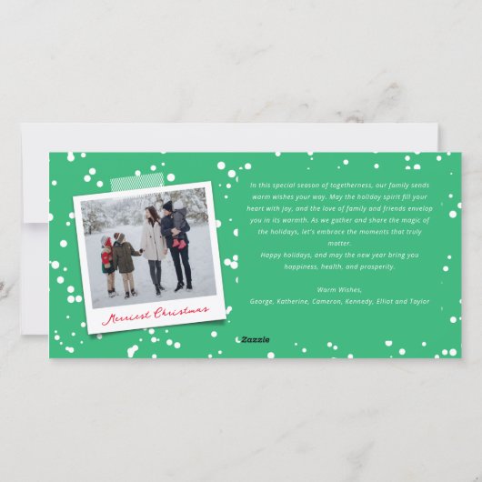 スピリッツを明るくするタイポグラフィクリスマスフォト シーズンカード (裏面)