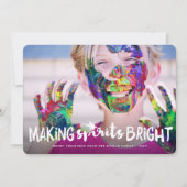 スピリッツを明るくするタイポグラフィクリスマスフォト シーズンカード (正面)