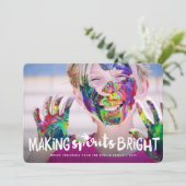 スピリッツを明るくするタイポグラフィクリスマスフォト シーズンカード (スタンド正面)