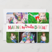 スピリッツを明るくするタイポグラフィクリスマスフォト シーズンカード (正面)