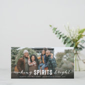 スピリッツを明るくするタイポグラフィクリスマスフォト シーズンカード (スタンド正面)