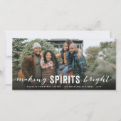 スピリッツを明るくするタイポグラフィクリスマスフォト シーズンカード (正面)