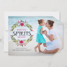 スピリッツを明るくするリースクリスマスフォト シーズンカード