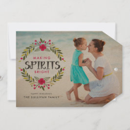 スピリッツを明るくするリースクリスマスフォト シーズンカード
