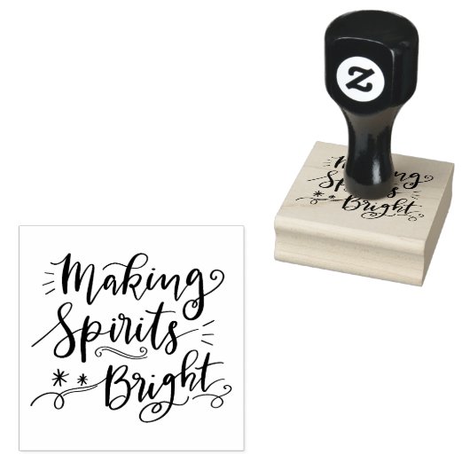 スピリッツを明るくする手書きスクリプト ラバースタンプ (押印)