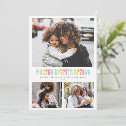 スピリッツを明るくする複数の写真クリスマス シーズンカード (スタンド正面)