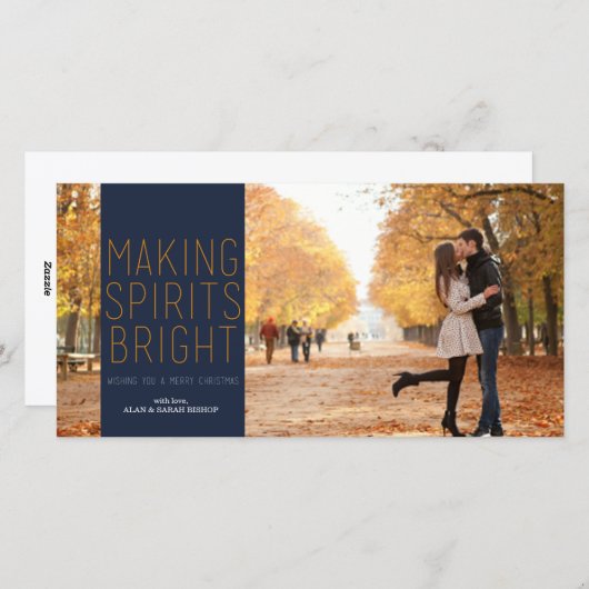 スピリッツを明るくする – 海軍と暗い赤紫色 シーズンカード (正面/裏面)