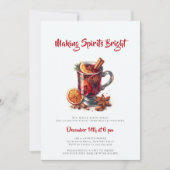 スピリッツを明るく混ぜ合わせたワインクリスマスパーティー 招待状 (正面)