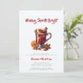 スピリッツを明るく混ぜ合わせたワインクリスマスパーティー 招待状 (スタンド正面)