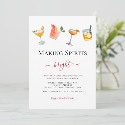 スピリッツを輝かせるカクテルのクリスマスパーティー 招待状 (スタンド正面)