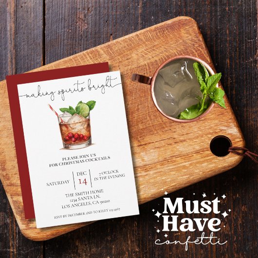 スピリッツを輝かせるクリスマスカクテルパーティー シーズンカード