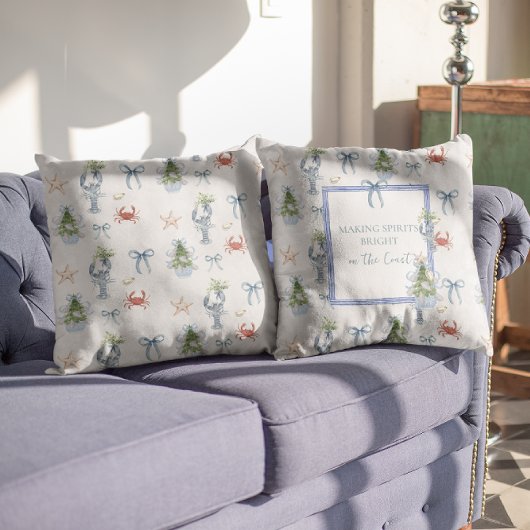 スピリッツを鮮やかな海岸のクリスマスに クッション