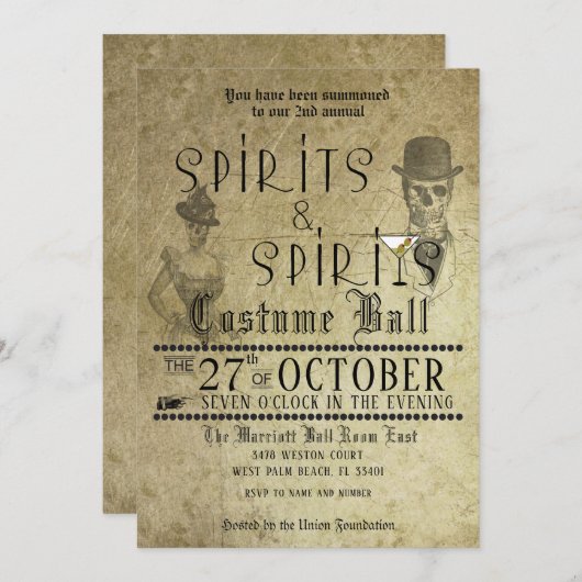 スピリッツアダルトハローウィンパーティ招待状 招待状 (正面/裏面)