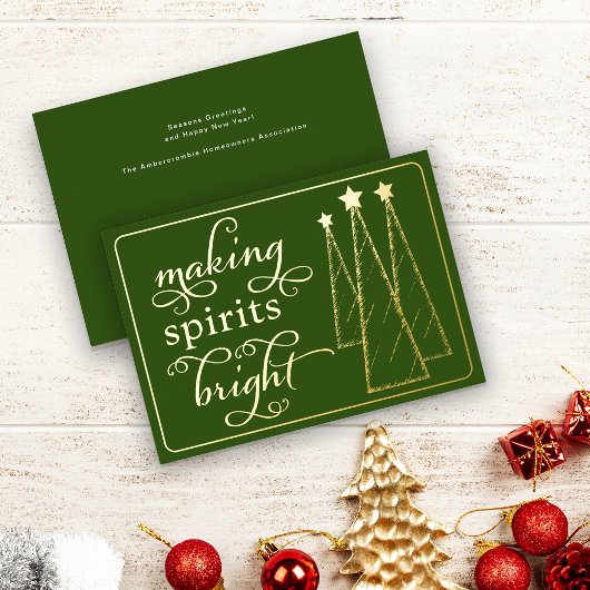 スピリッツエレガントの輝くダークグリーン事業 箔シーズンカード