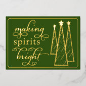 スピリッツエレガントの輝くダークグリーン事業 箔シーズンカード (正面)