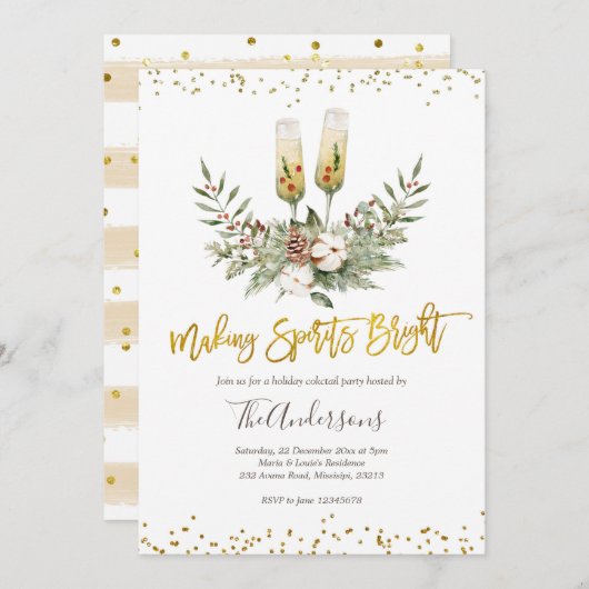 . .スピリッツブライトクリスマスカクテルパーティー 招待状 (正面/裏面)