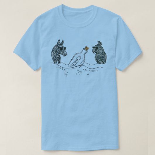 スピリッツボトルとDibs & Parrot Tシャツ (デザイン正面)