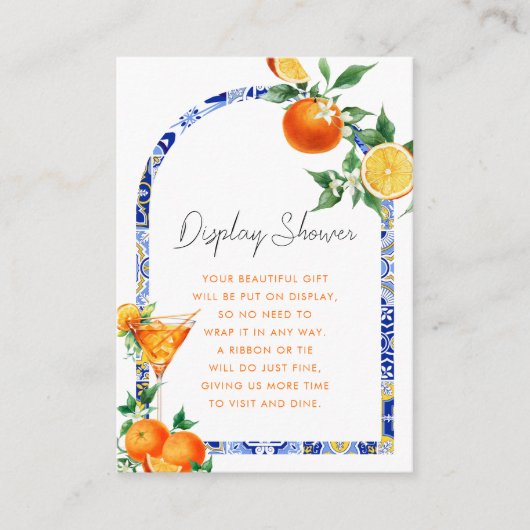 スピリッツ地中海のアーチブライダルディスプレイシャワー エンクロージャーカード (正面)