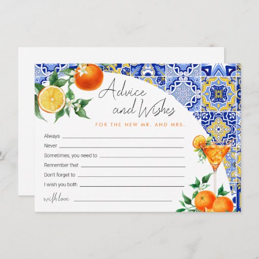 スピリッツ地中海のブライダルシャワーアドバイスカード アドバイスカード (正面/裏面)