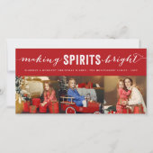 スピリッツ明るいタイポグラフィクリスマス3写真 シーズンカード (正面)