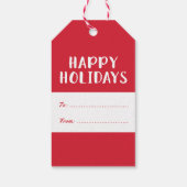 スピリッツ明るい赤ブラシ付きスクリプトホリデー ギフトタグ (裏面)