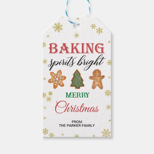 スピリッツ焼いたブライト、クリスマスメッセージカード ギフトタグ (正面)