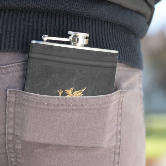 スピリッツ&ビバレッジフラスコ – ブラック&金ゴールド フラスク (インサイチュ)