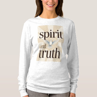 スピリットと真実のクリスチャン女性用ロングスリーブTシャツ Tシャツ