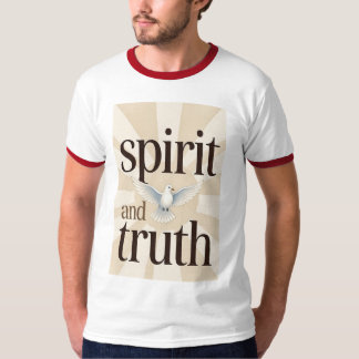 スピリットと真実のクリスチャン メンズ リンガーTシャツ Tシャツ