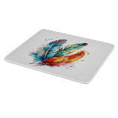 スピリットの羽鮮やか：水彩アート カッティングボード (角)