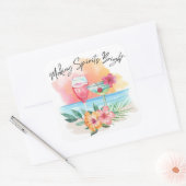 スピリットを明るくするトロピカルビーチホリデー スクエアシール (封筒)