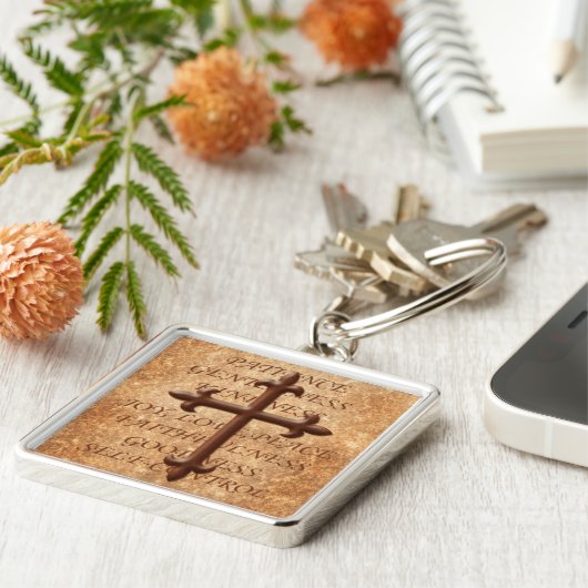 スピリットアイアンクロスキーチェーンのクリスチャンフルーツ キーホルダー (側面)