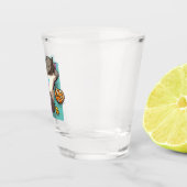 スピリットアニマルサイおもしろいノセロス漫画 ショットグラス (右)