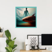 スピリットアニマルサーモン1 ポスター (ホームオフィス)